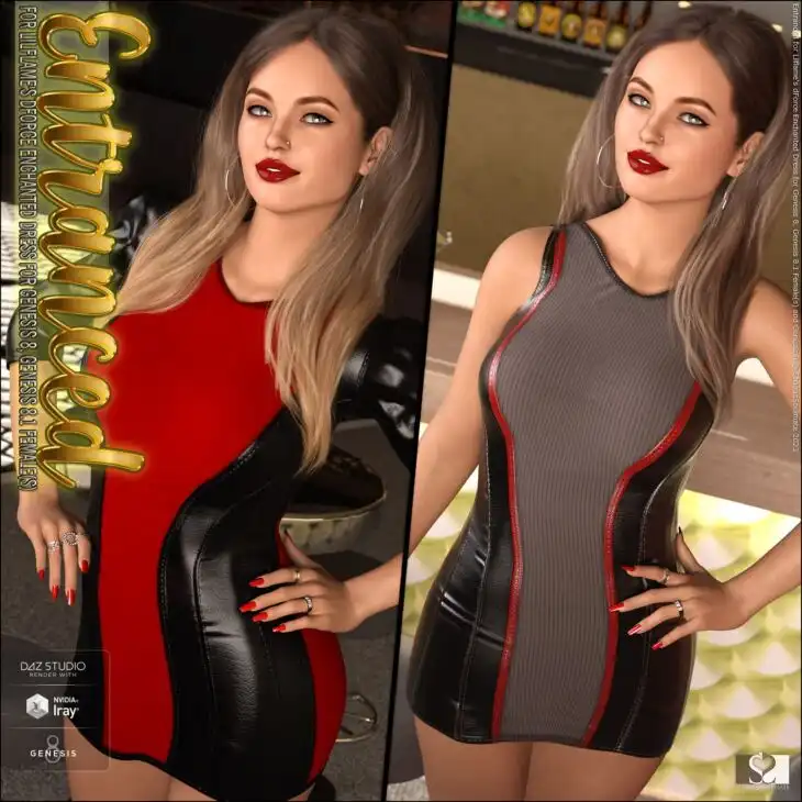 Entranced for dForce Enchanted Dress for Genesis 8-8.1F and G9_DAZ3D下载站