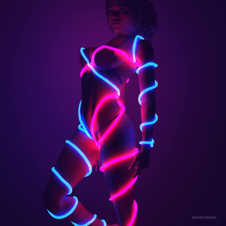 Enveloping Neon Outfit for Genesis 8 Female_DAZ3D下载站