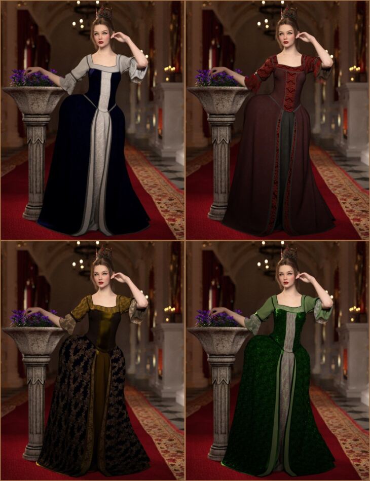 Gothic Texture Styles for dForce Gown of Fantasy 4_DAZ3DDL