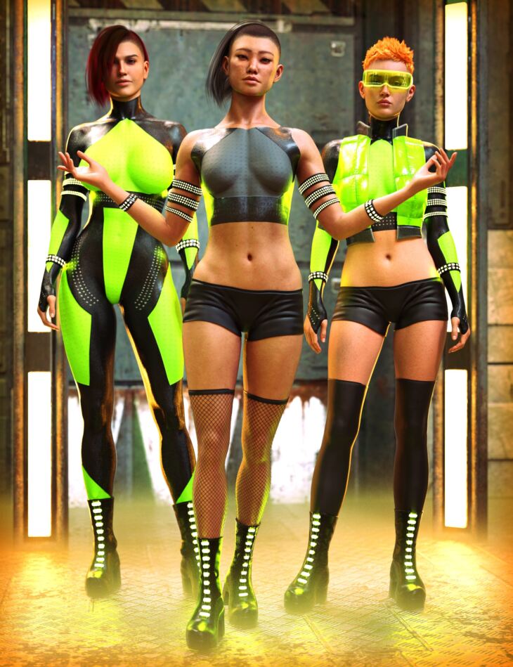 M3D Cyber Skin Outfit for Genesis 9_DAZ3D下载站