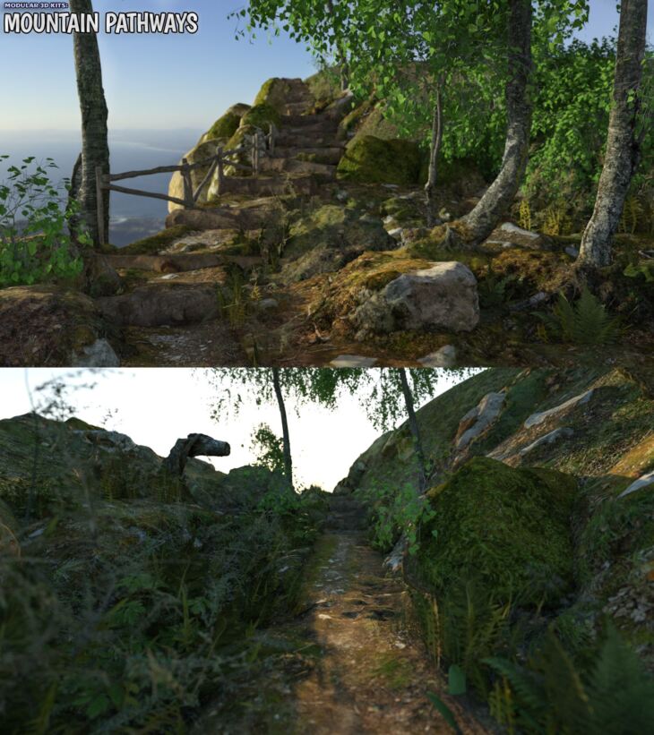 Modular 3D Kits: Mountain Pathways_DAZ3D下载站