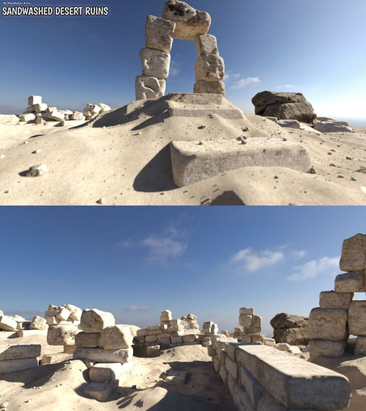 Modular 3D Kits: Sandwashed Desert Ruins_DAZ3D下载站