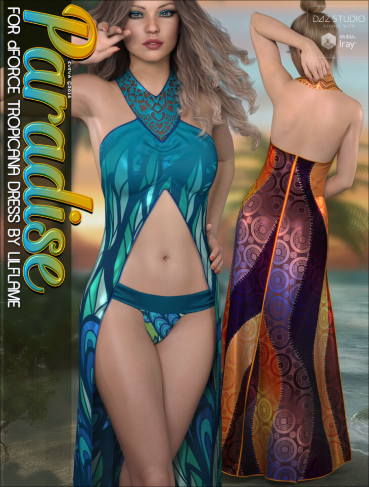 Paradise for dForce Tropicana Dress G8F_DAZ3D下载站