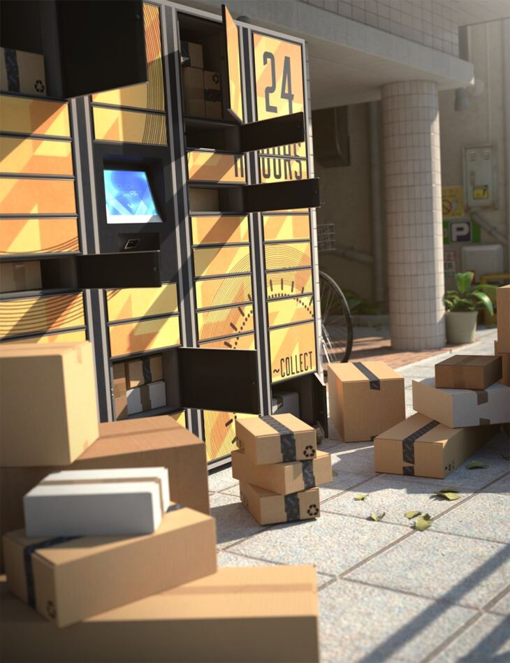Parcel Lockers and Boxes_DAZ3D下载站