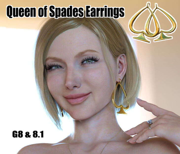 Queen of Spades Earrings for Genesis 8 Female_DAZ3D下载站