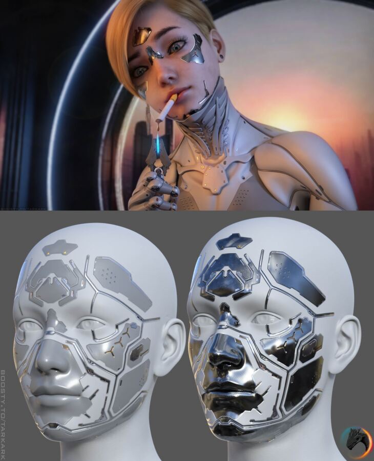 Roc Cyber Shell for Genesis 8, 8.1 Female and Male_DAZ3D下载站