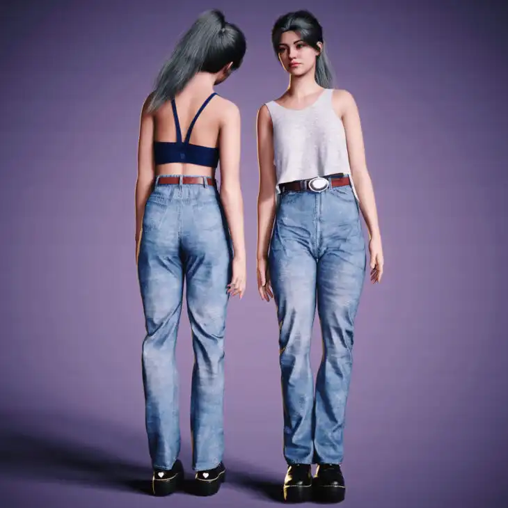 Skinny jeans for Genesis 8 Females and Genesis 9_DAZ3D下载站