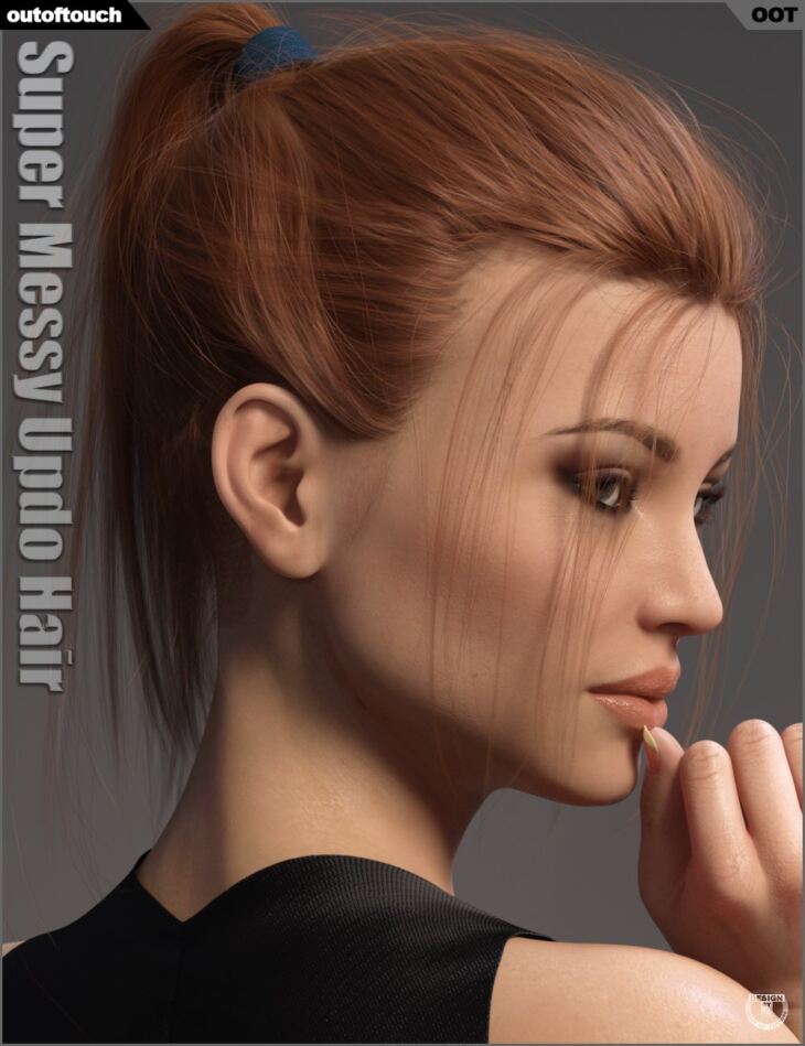 Super Messy Updo Hair for Genesis 3 and 8_DAZ3D下载站