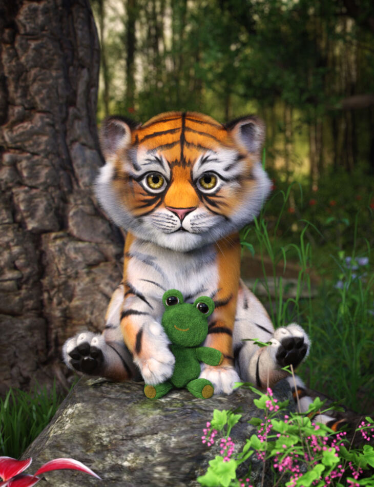 Tikki the Tiger Add-On for Moshi the Kitten_DAZ3D下载站