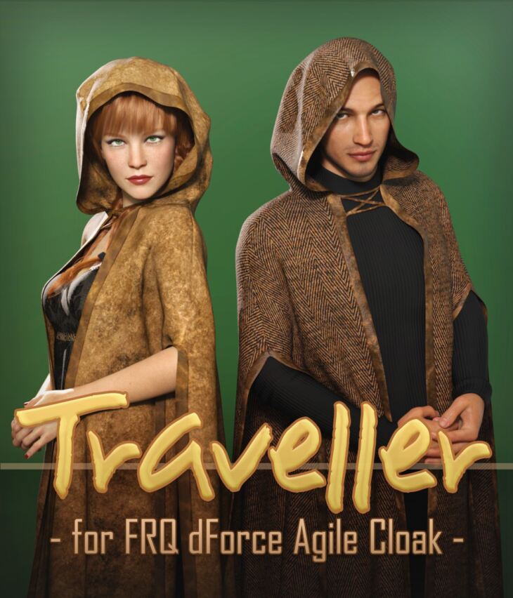 Traveller for FRQ dForce: Agile Cloak_DAZ3D下载站