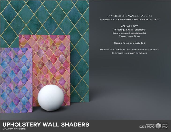 Upholstery Wall Shaders_DAZ3D下载站