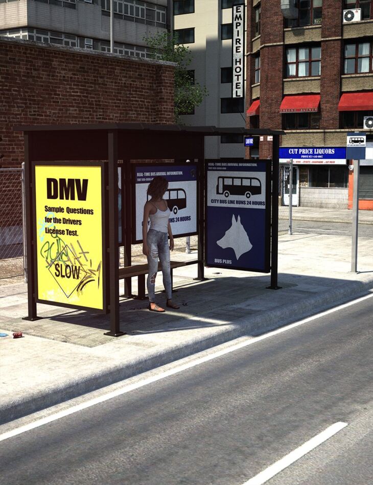 Urban Bus Stop_DAZ3D下载站