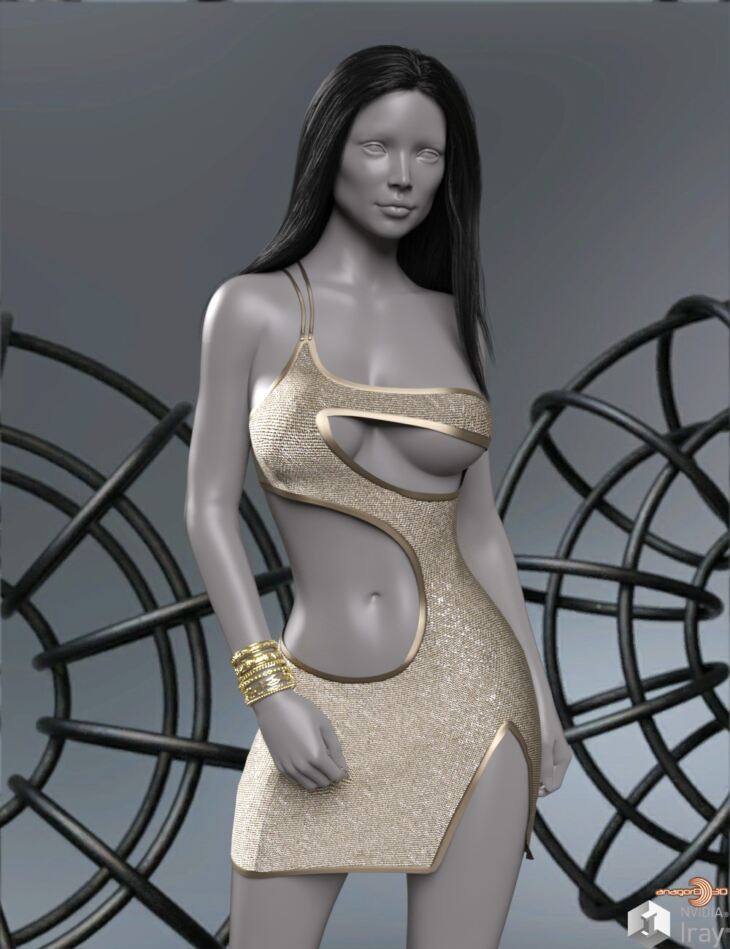 VERSUS – Exnem dForce Cocktail Dress F for Genesis 8 Female_DAZ3D下载站