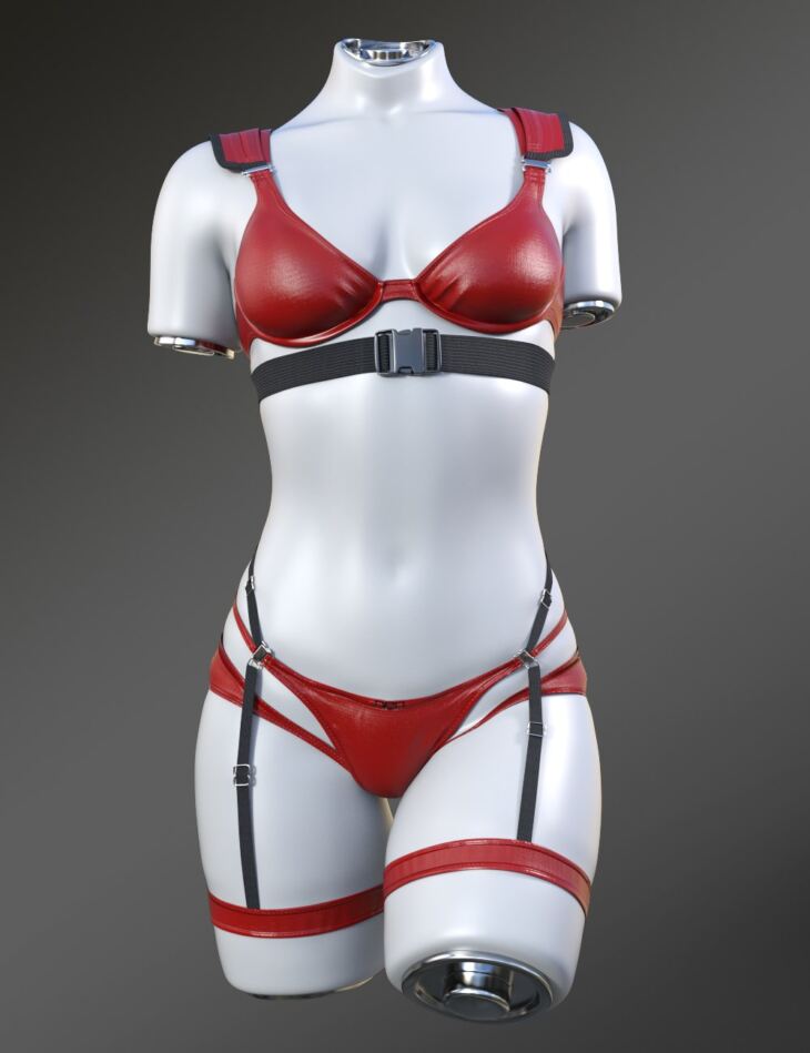 X-Fashion Stunning Leather Outfit for Genesis 9_DAZ3D下载站
