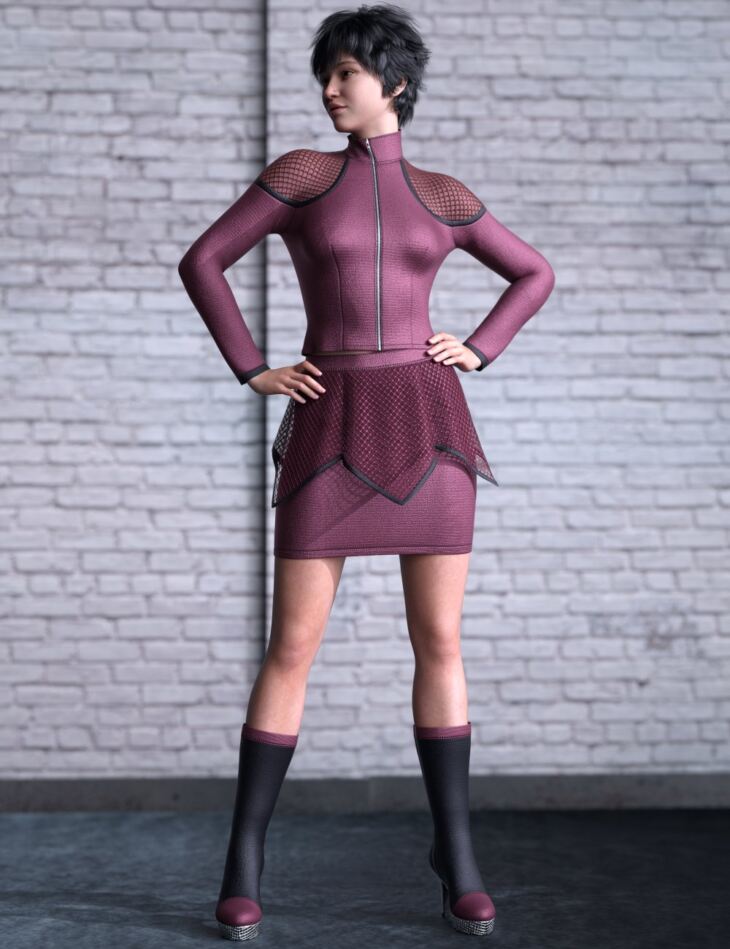 dForce Future Fashion Outfit for Genesis 9_DAZ3D下载站