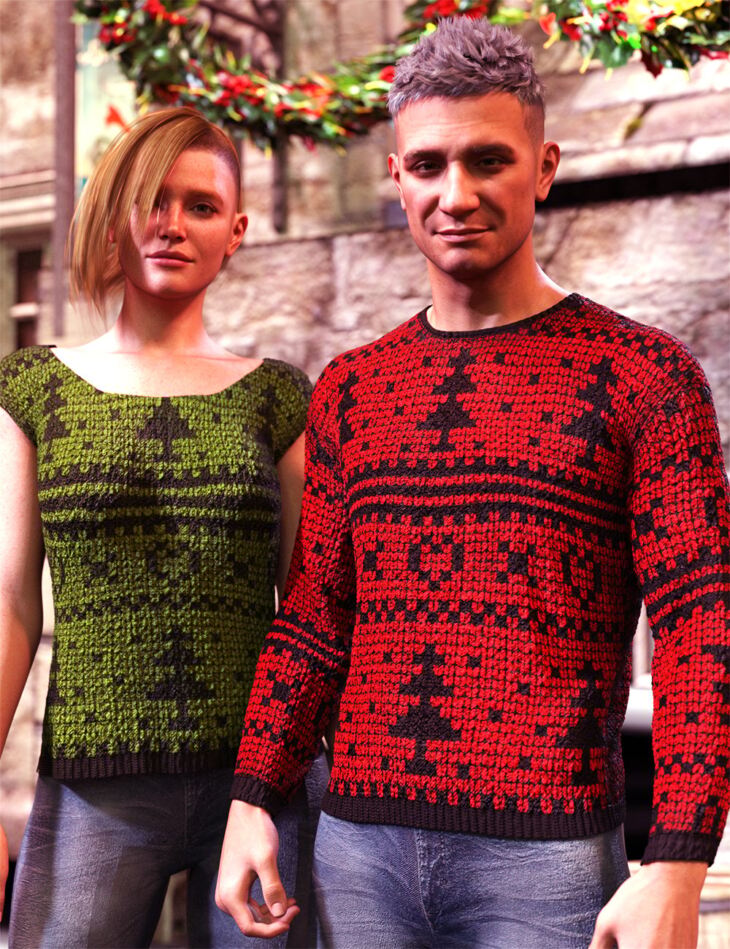 dForce M3D Holiday Sweater for Genesis 9_DAZ3DDL