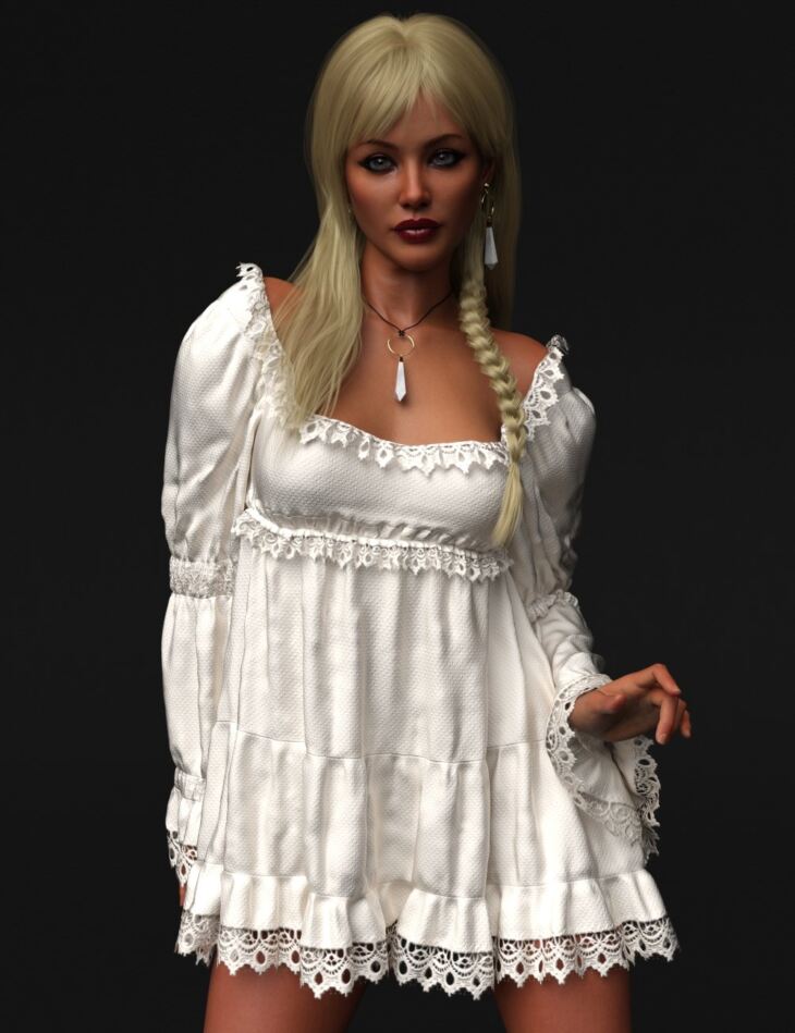 dForce Romantic Short Dress for Genesis 9_DAZ3DDL