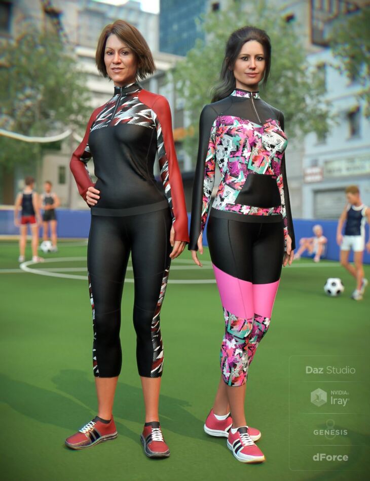 dForce Soccer Mom Outfit Textures_DAZ3DDL