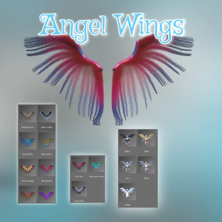 Angel -Wings Bundle for Genesis 8 Female_DAZ3D下载站