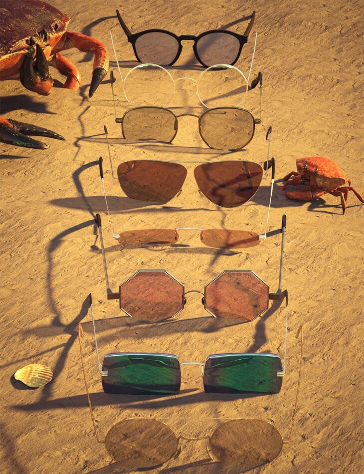 BW Beach Sunglasses Set for Genesis 9, 8, and 8.1_DAZ3DDL