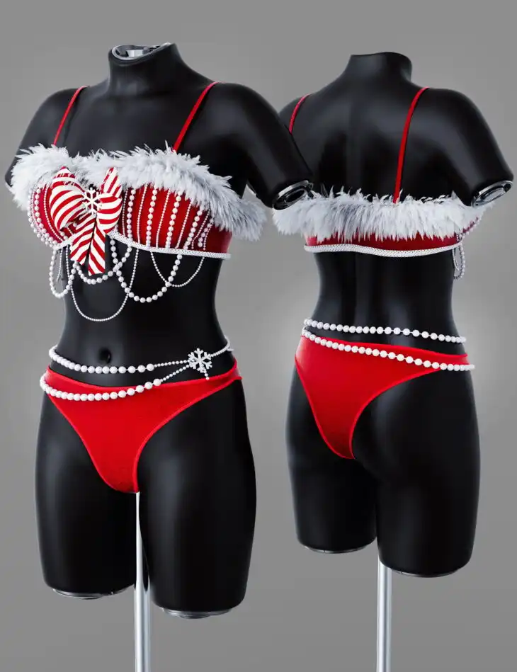 BW Pyper Xmas Pearl Outfit For Genesis 9, 8, and 8.1 Females_DAZ3D下载站