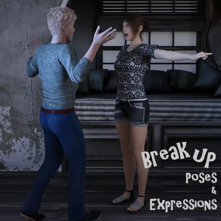 Breakup Poses & Expressions_DAZ3D下载站