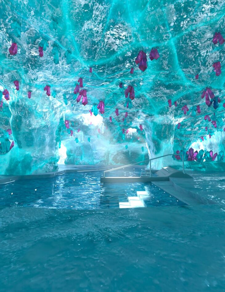 Crystal Glacier Cave Pool_DAZ3D下载站