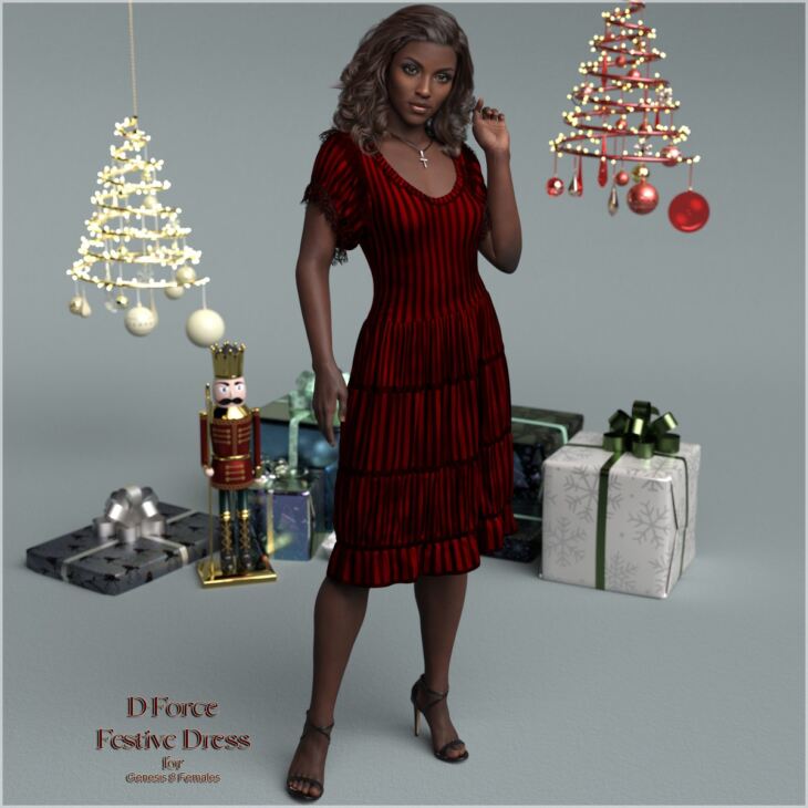 D-Force Festive Dress for G8F and G8.1F_DAZ3DDL