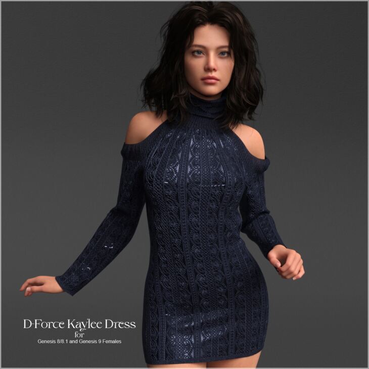 D-Force Kaylee Dress for Genesis 8 and 9 Females_DAZ3D下载站