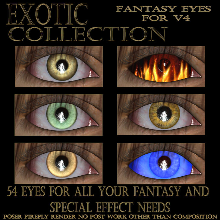 Exotic Fantasy Eyes Collection for V4_DAZ3D下载站
