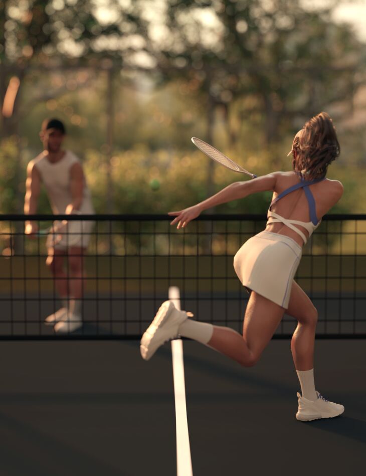 Match Point Tennis Poses and Props for Genesis 9 and Genesis 8_DAZ3DDL
