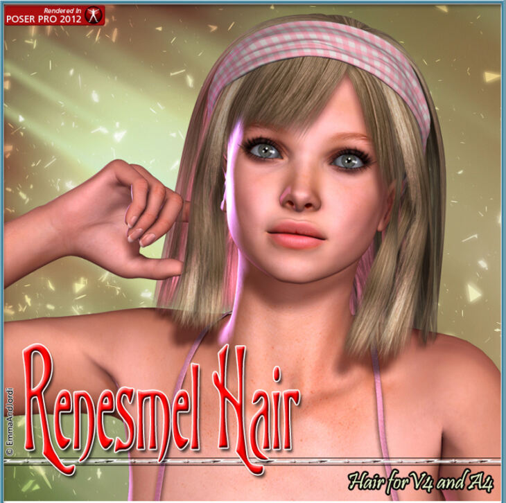 Renesmel Hair For V4 And A4_DAZ3D下载站