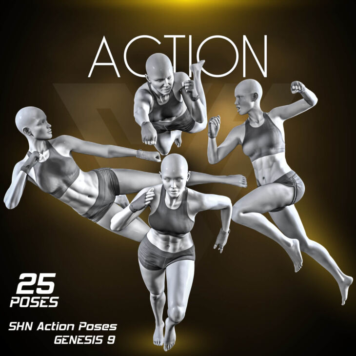 Shn Action Poses_DAZ3D下载站