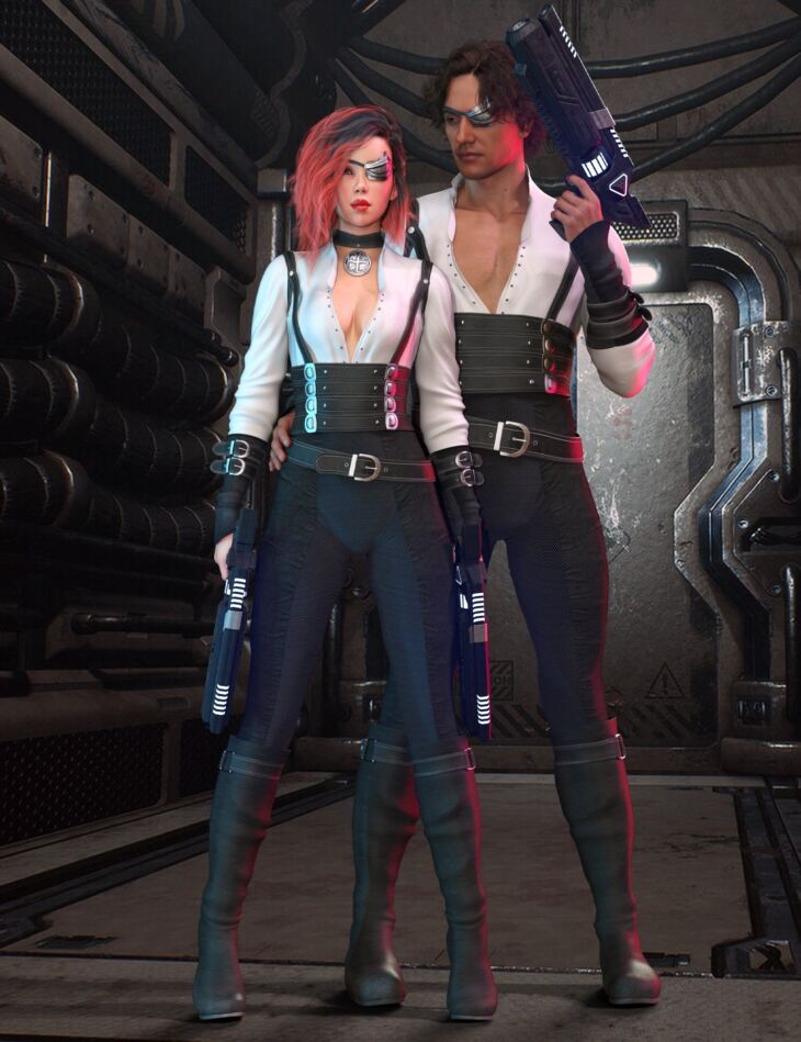 Space Pirates Outfit for Genesis 9_DAZ3D下载站