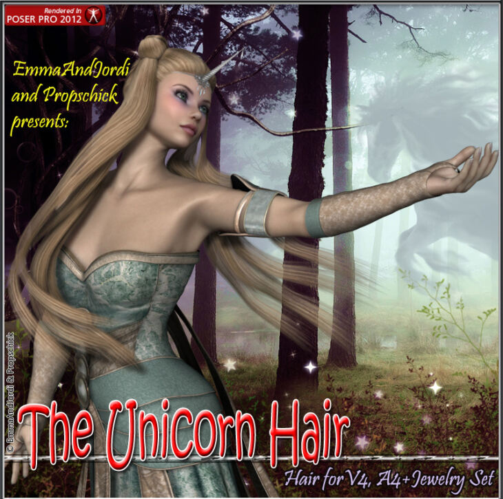 The Unicorn Hair For V4 And A4_DAZ3D下载站