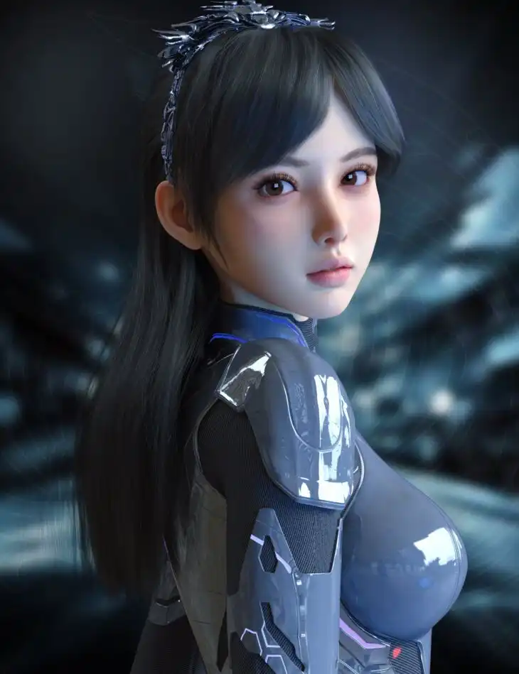 Vo Xiao Hua HD Character, Hair, and Armour for Genesis 9 Bundle_DAZ3D下载站