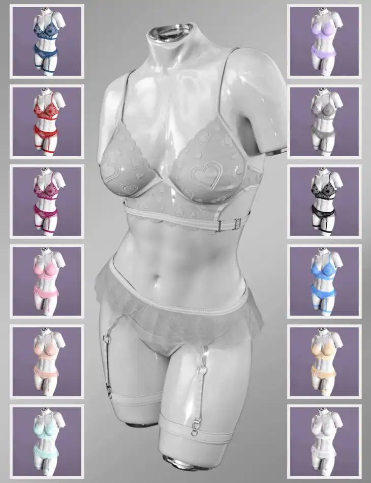 X Fashion Angelic Lingerie Set for Genesis 9_DAZ3DDL