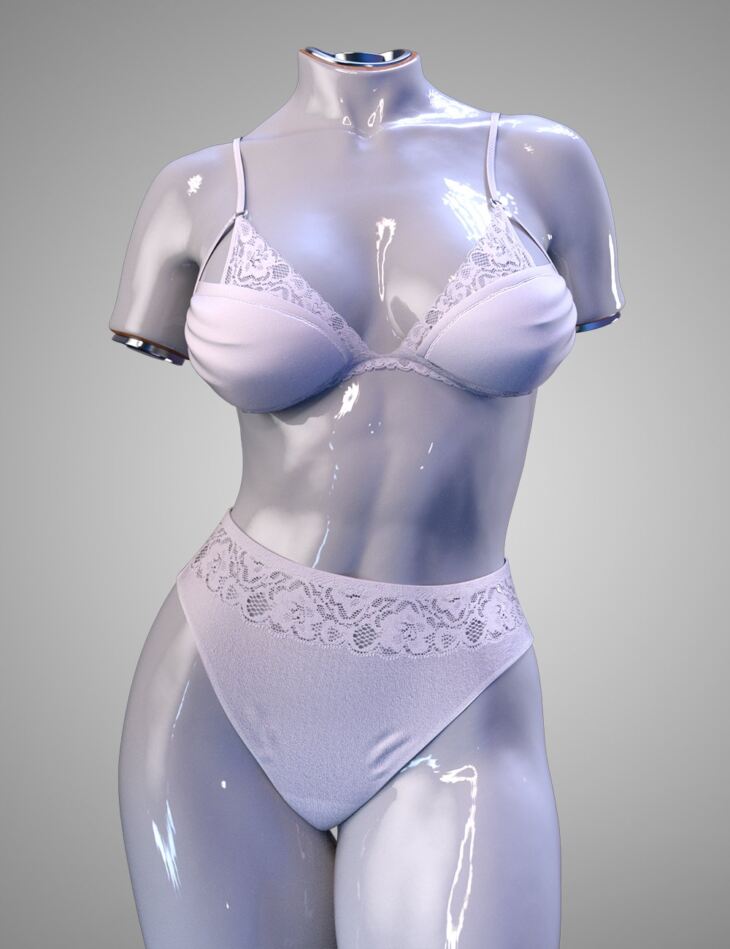 X-Fashion Sweet and Simple Lingerie for Genesis 9_DAZ3D下载站