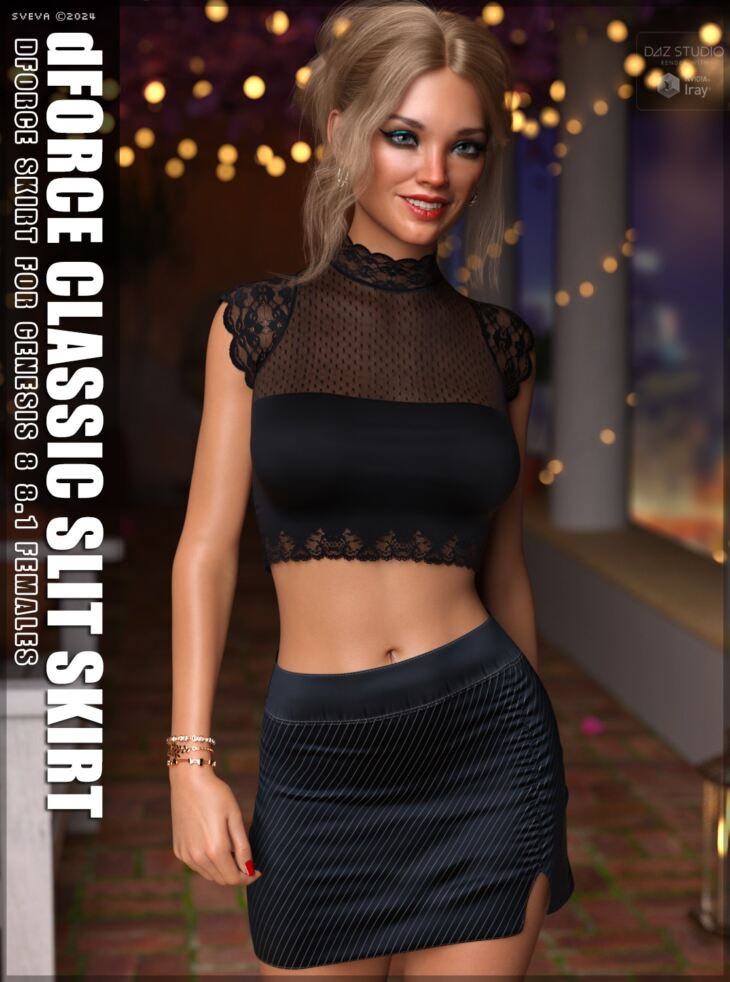 dForce Classic Slit Skirt G8G8.1F_DAZ3D下载站