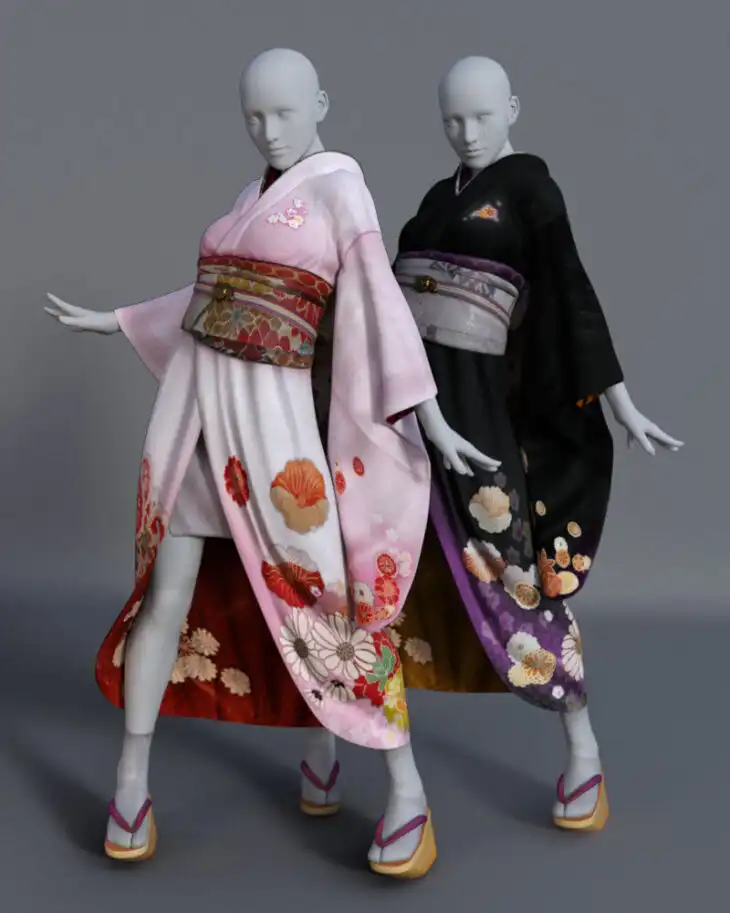dForce Furisode Set for G8F_DAZ3DDL