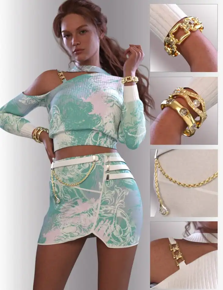 dForce Pamela Blouse and Skirt for Genesis 9_DAZ3DDL