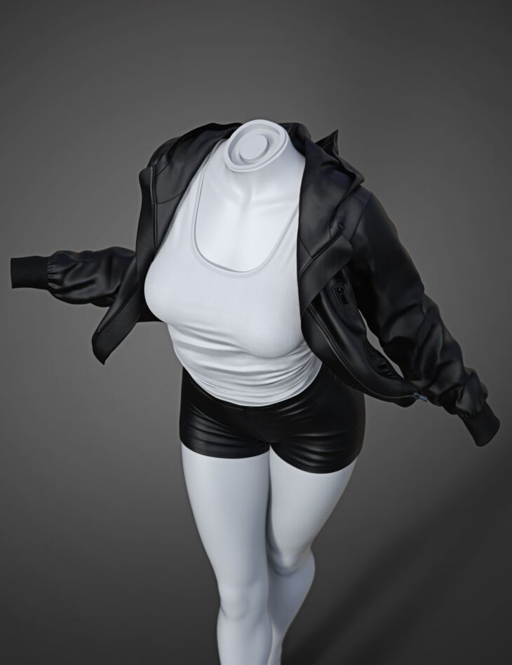 dForce SU Casual Style Outfit for Genesis 9, 8.1, and 8 Female_DAZ3D下载站