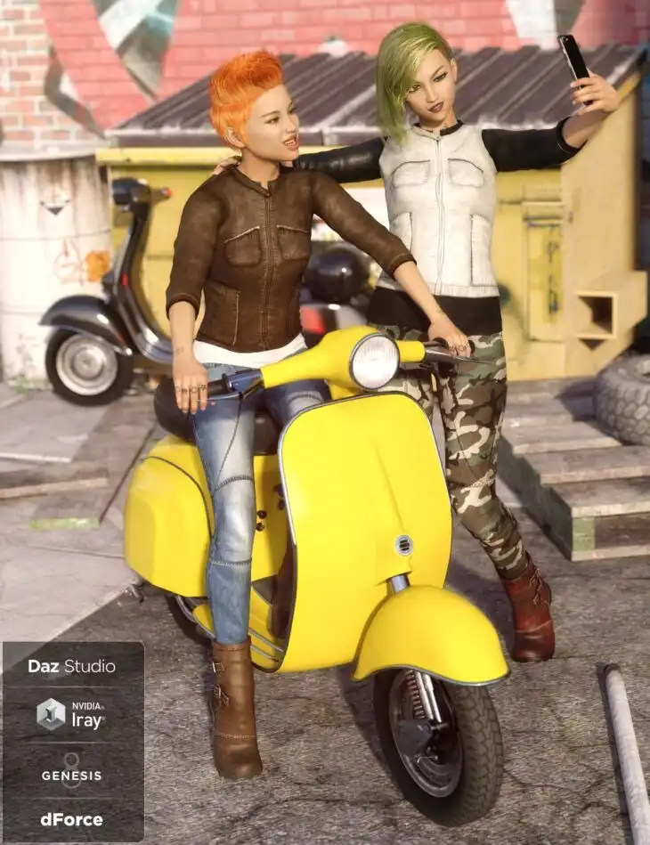 dForce Sleek Rider Outfit Textures_DAZ3D下载站