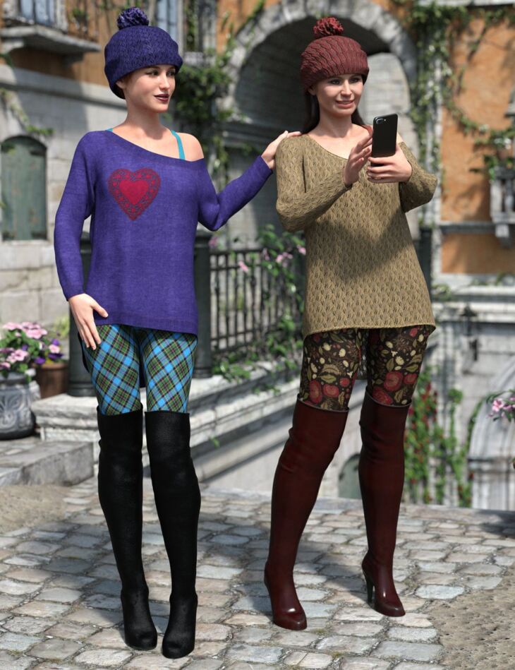 dForce Spice of Fall Outfit Textures_DAZ3D下载站