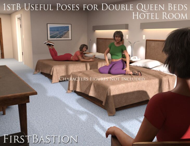 1stB Useful Poses for Double Queen Beds Hotel Room_DAZ3DDL