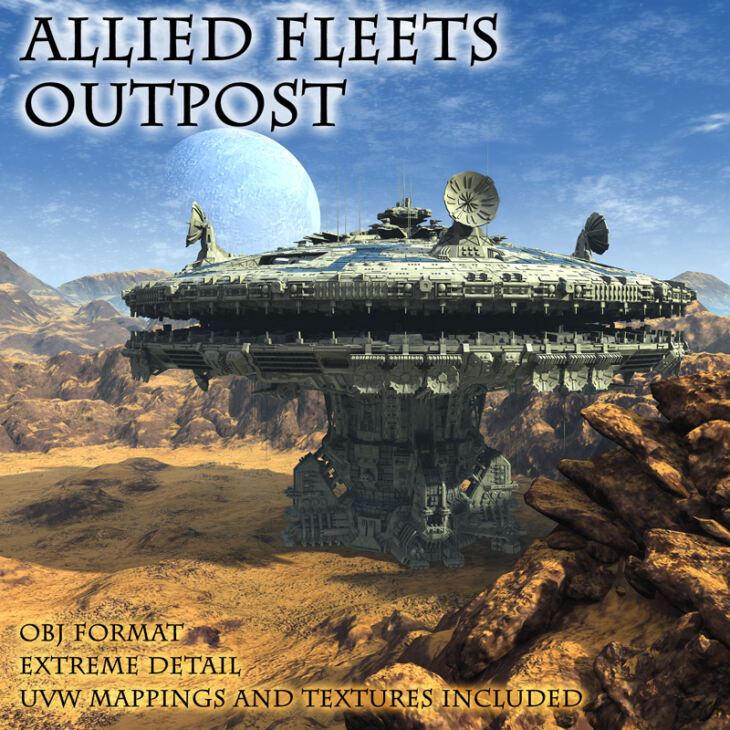 Allied Fleets Outpost OBJ Format_DAZ3D下载站