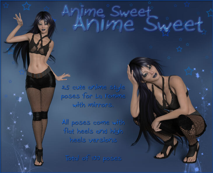 Anime Sweet – poses for La Femme_DAZ3DDL