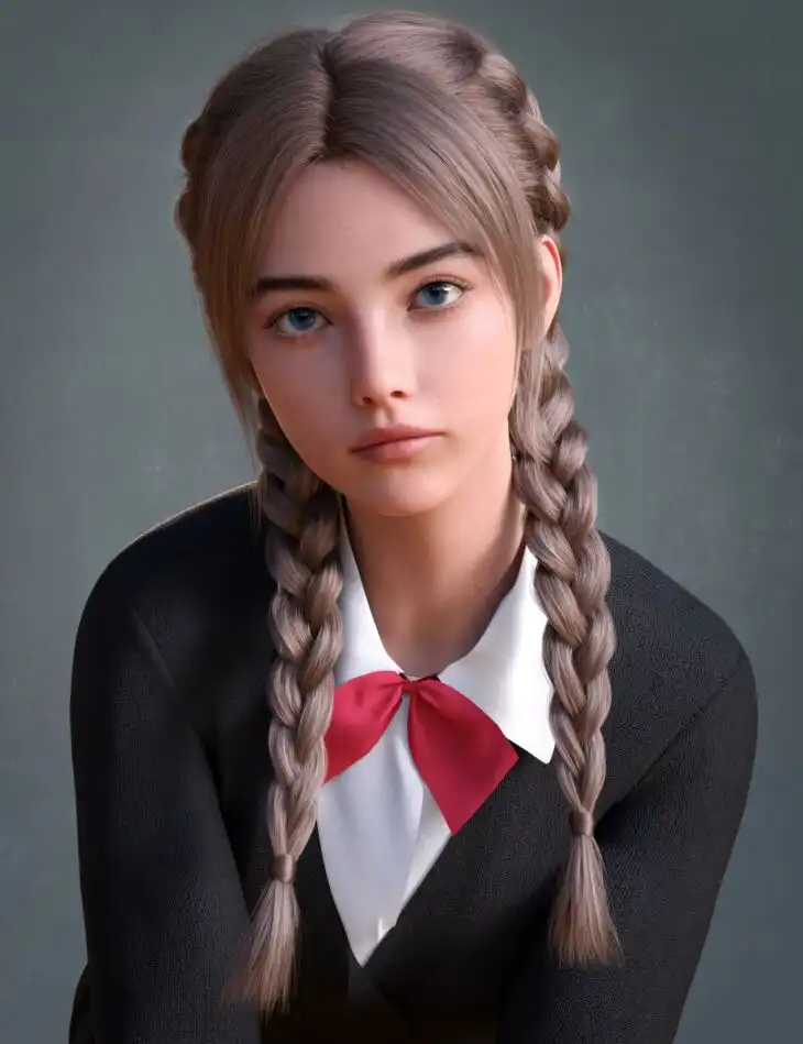 BS Dutch Braids Hair for Genesis 9_DAZ3DDL
