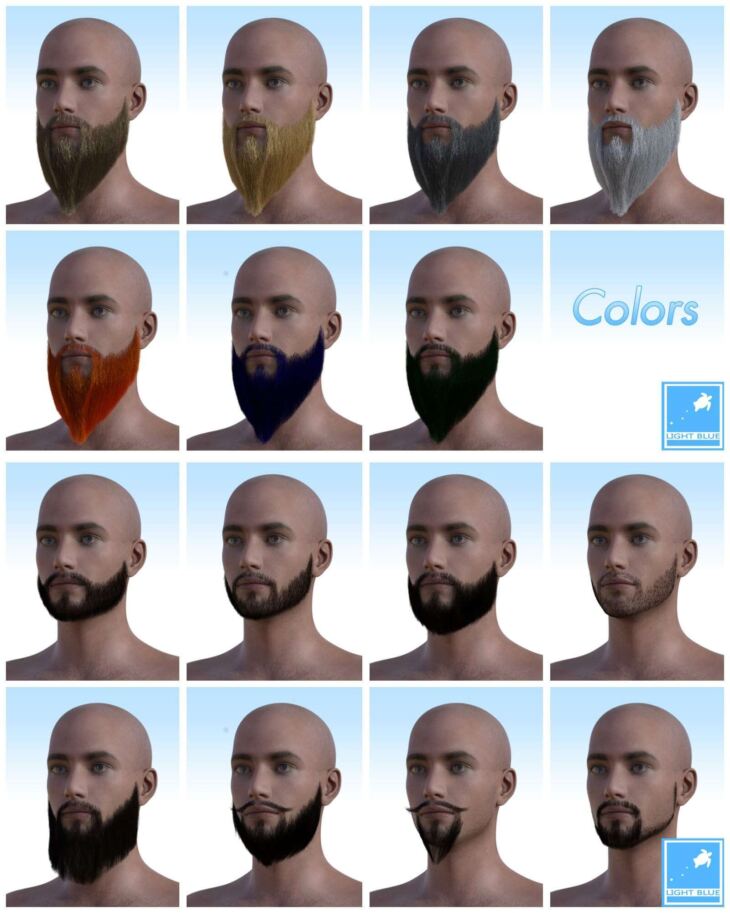 Beard Styles_DAZ3D下载站