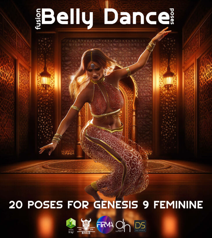 Belly Dance Genesis 9 – Pose Pack_DAZ3D下载站
